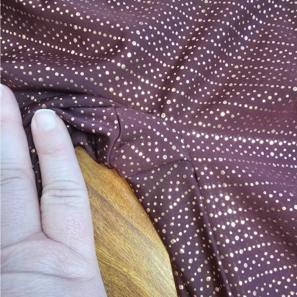 SPANX Maroon and Silver Leggings size Large - Picture 5 of 5